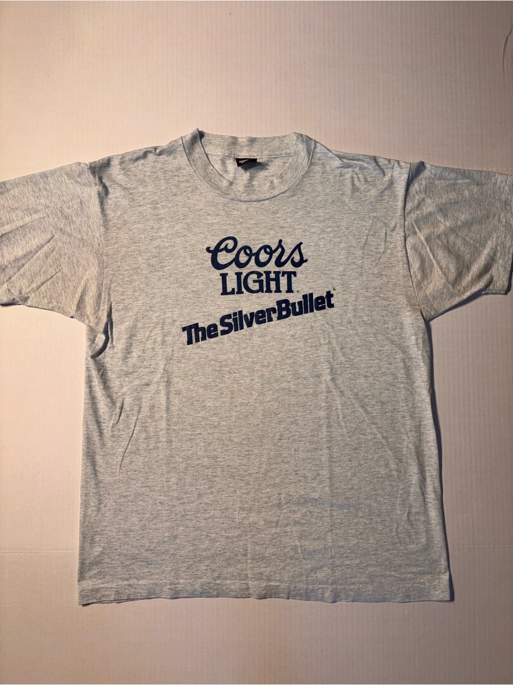 Vtg Screen Stars Coors Light Silver Bullet 80’s Beer Promo Double Sided T-shirt